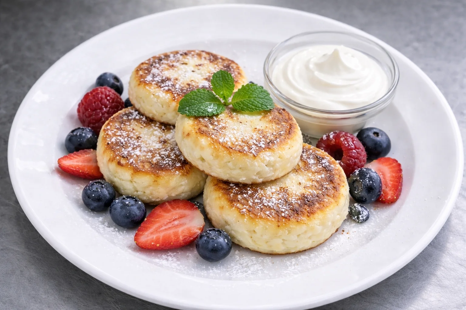 Домашні сирники зі сметаною